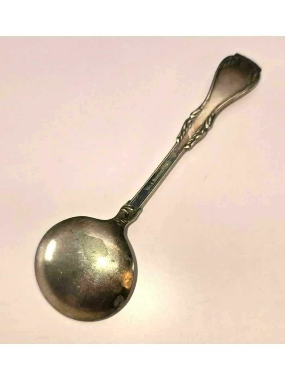 Antique Rogers Soup Spoon A1 Silverplate Ornate Floral Handle Vintage CM2275